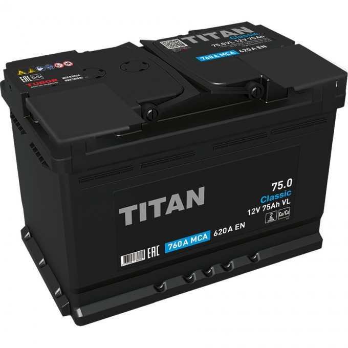 Автомобильный аккумулятор TITAN 75 Ач прямая полярность L3 725902500